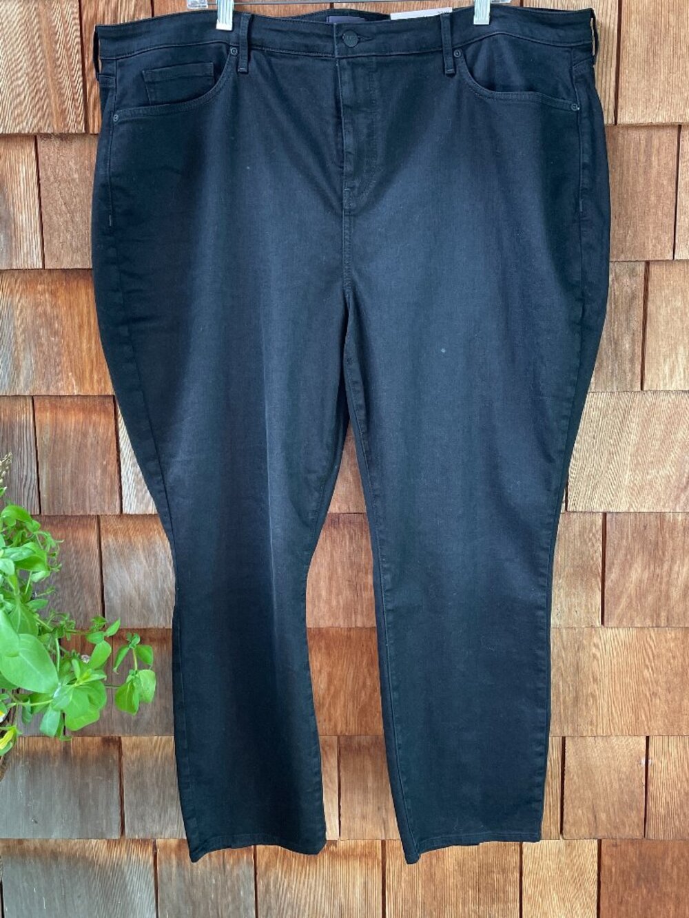 NWT NYDJ Sheri Slim Black Denim Stretch Crop Jeans in Women's 22W